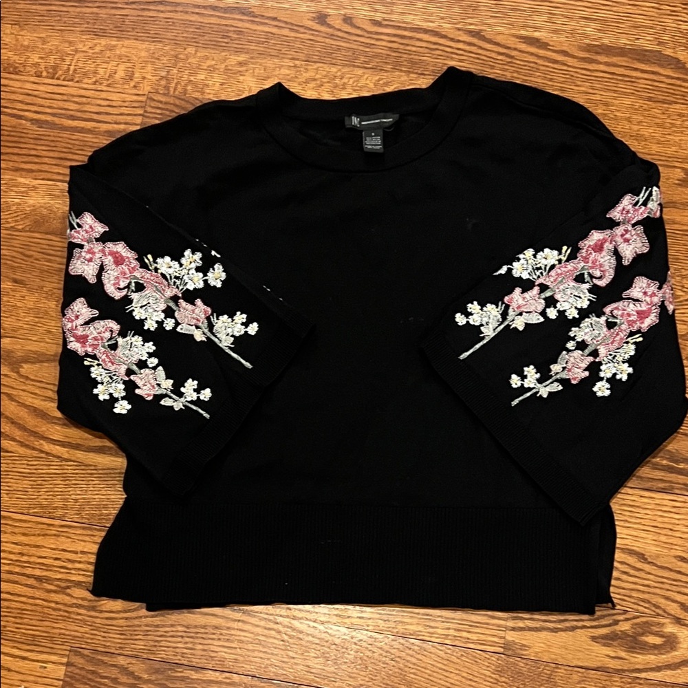 INC International Concepts Black Knit Top